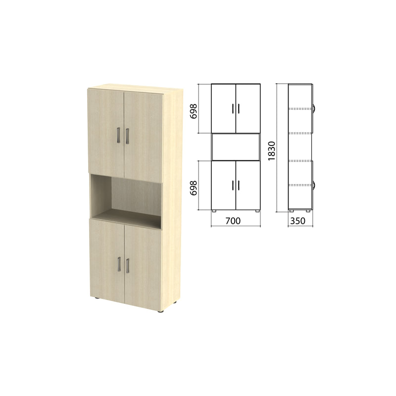

Шкаф полузакрытый "Канц", 700х350х1830 мм, цвет дуб молочный (КОМПЛЕКТ)