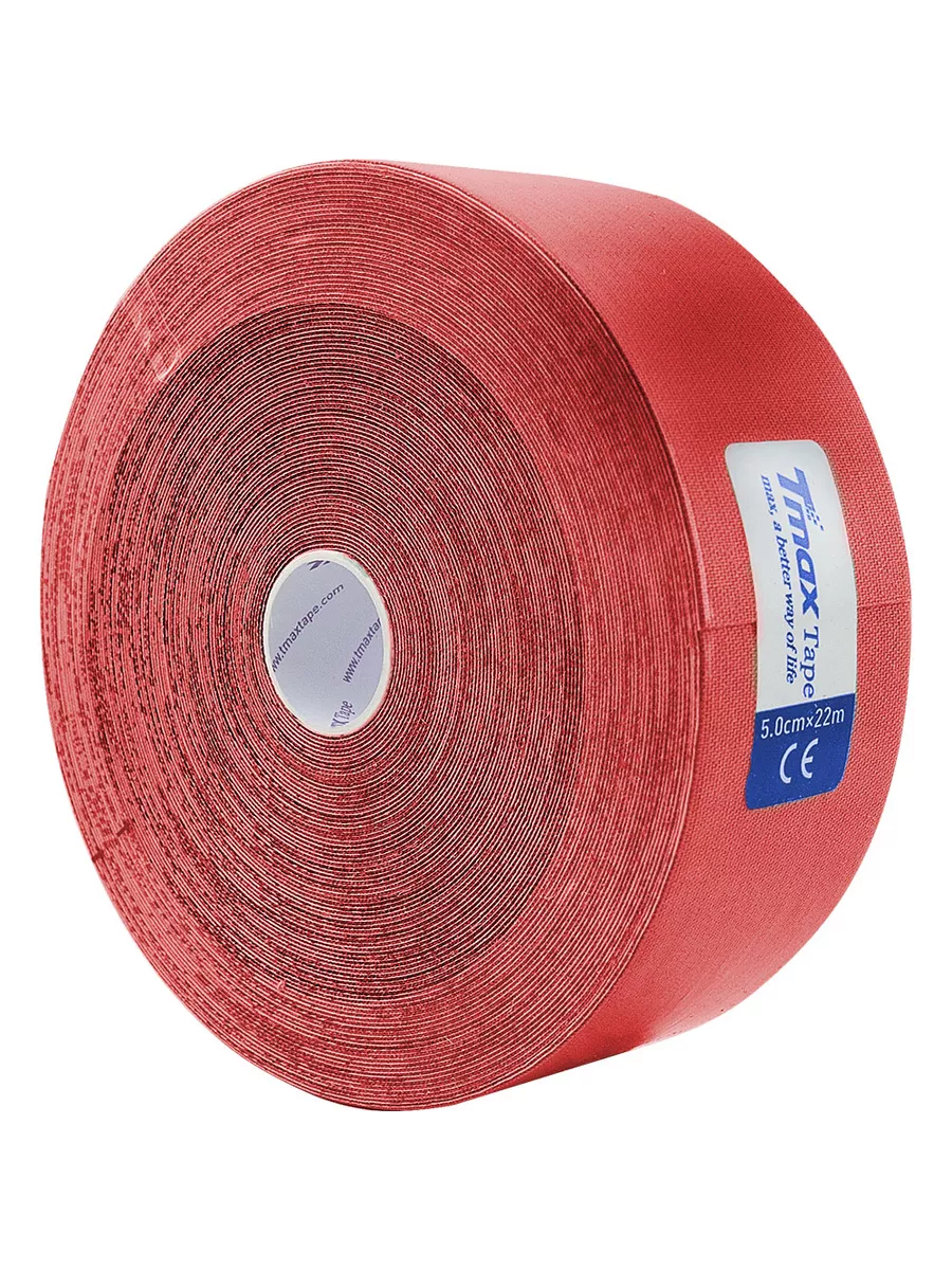 

Тейп кинезиологический TMAX Extra Sticky 5 см x 22 м, красный, Extra Sticky