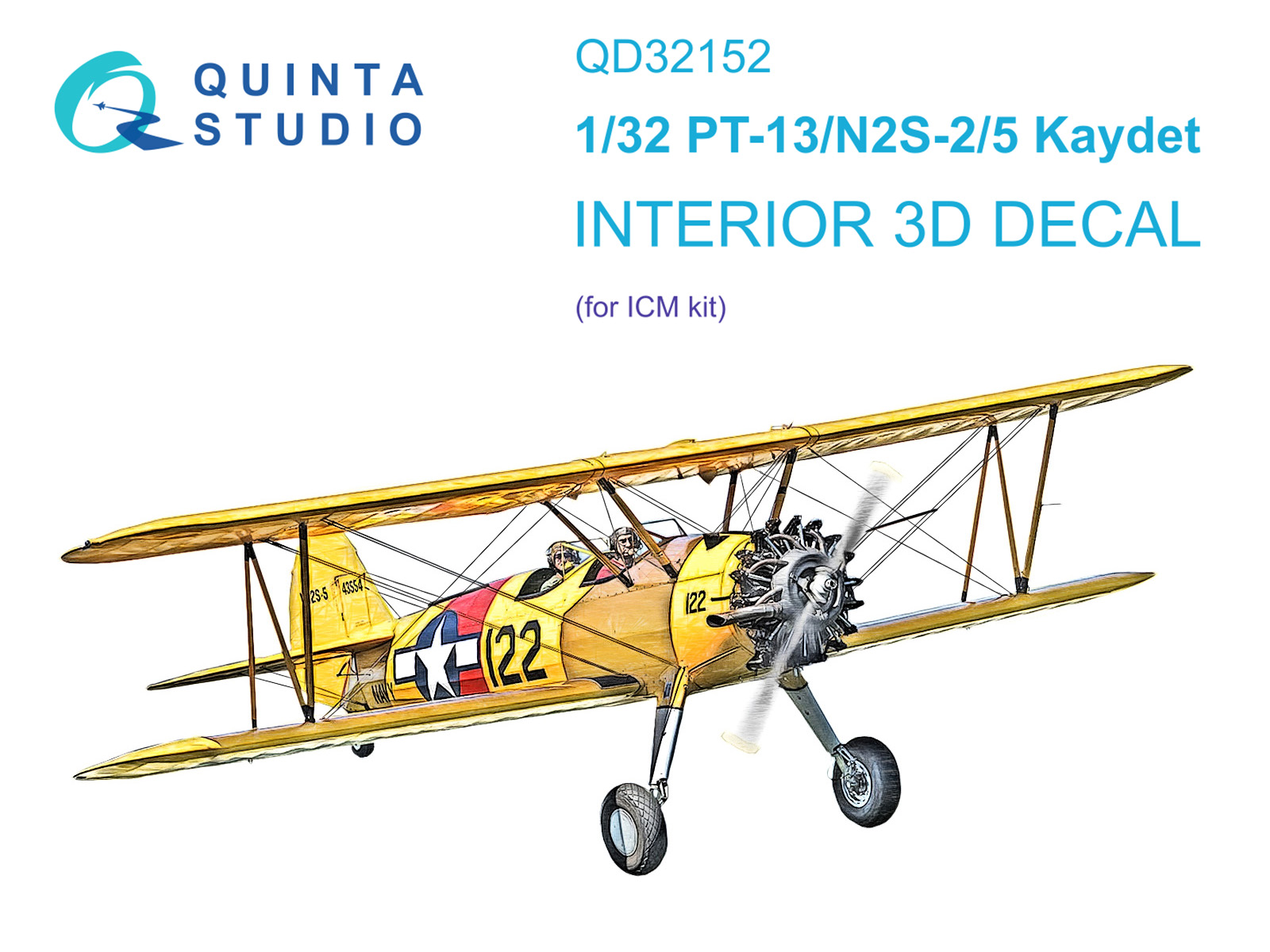 

3D Декаль Quinta Studio интерьера кабины PT-13/N2S-2/5 Kaydet QD32152, Цветной