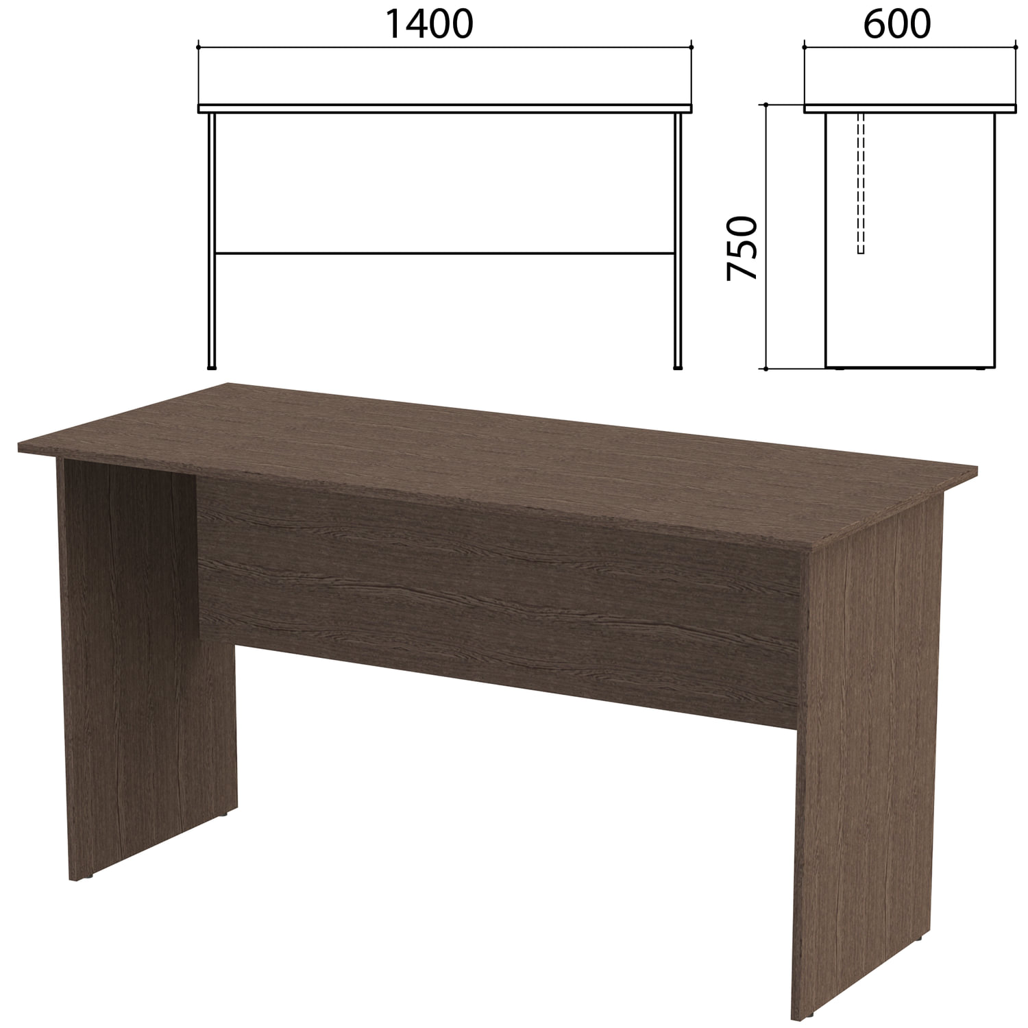 фото Стол письменный "канц", 1400х600х750 мм, цвет венге (комплект) nobrand