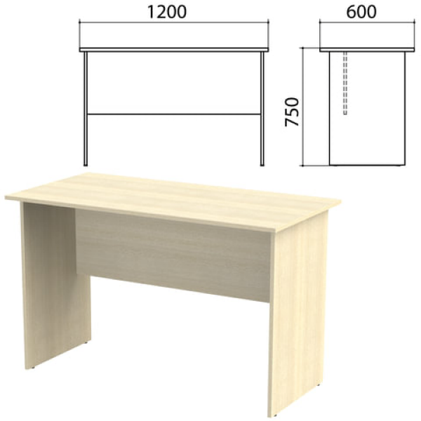 фото Стол письменный "канц", 1200х600х750 мм, цвет дуб молочный (комплект) nobrand