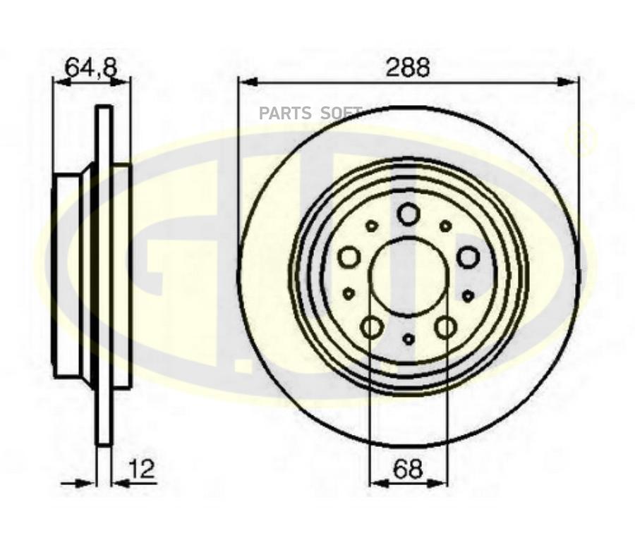 Диск Торм Vol S60/S80/V70 Ii/Xc70 Зад Не Вент 288Х11,9 G.U.D арт. GDB112151