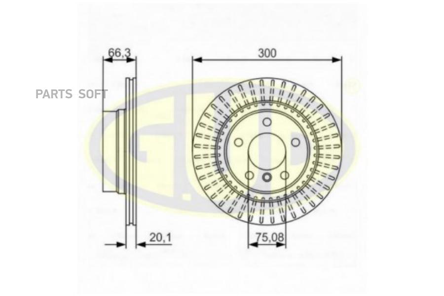 Диск Торм Bmw F20/F21/F30 .4-1.6-2.5/1.6D-2.5D 10- Зад Вент 300X20 G.U.D арт. GDB120237