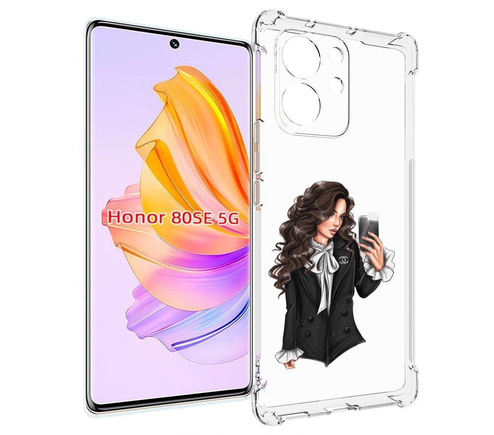 

Чехол MyPads Стильная-девушка для Honor 80 SE, Прозрачный, Tocco
