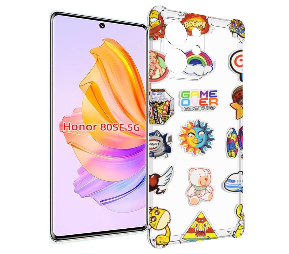 

Чехол MyPads Стикеры для Honor 80 SE, Прозрачный, Tocco