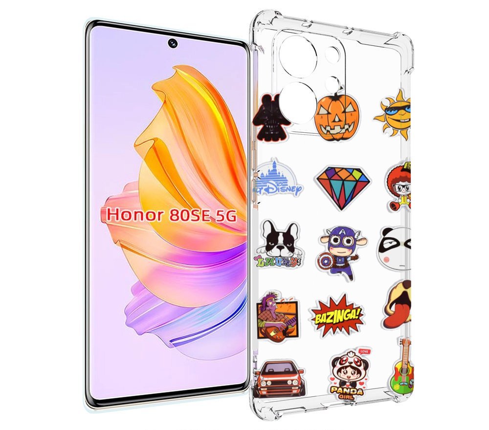

Чехол MyPads Стикеры-2 для Honor 80 SE, Прозрачный, Tocco