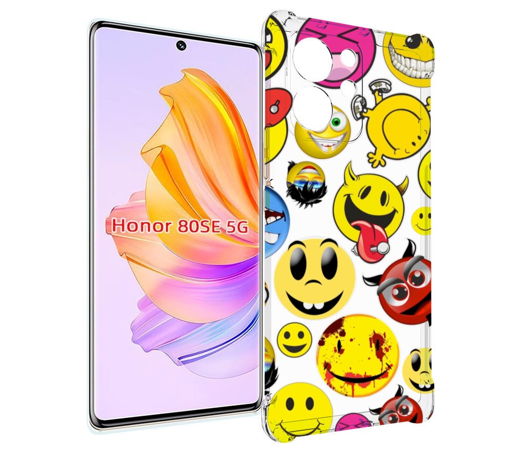 

Чехол MyPads Смайлики для Honor 80 SE, Прозрачный, Tocco