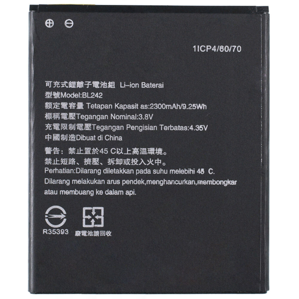 

Аккумулятор BL242 для Lenovo A6000, A6010, K3, K3 Music Lemon (K30-W, K30-T), Vibe C, Lenovo A6000 / BL242