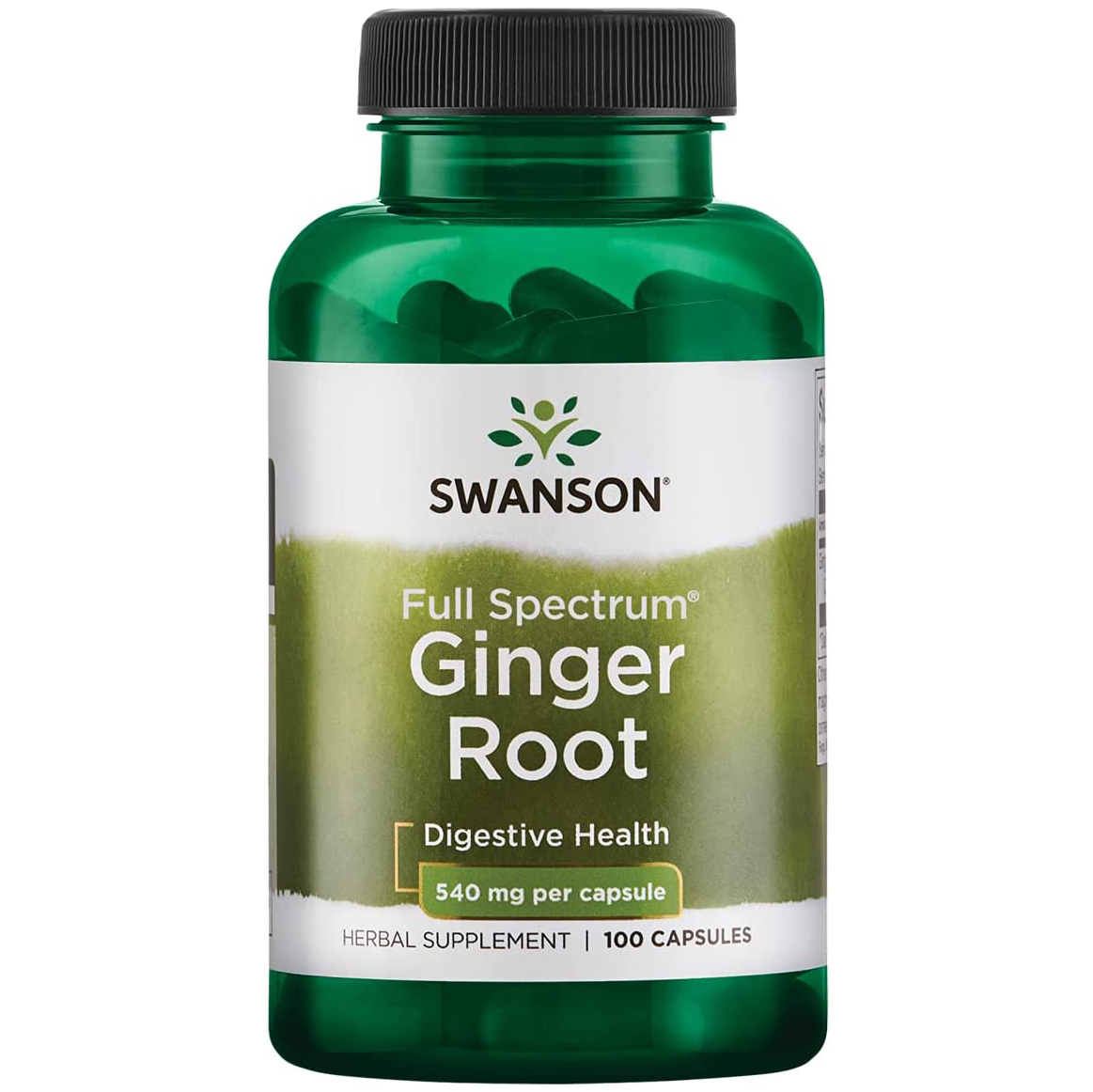 фото Корень имбиря swanson ginger root 540 mg, 100 капсул