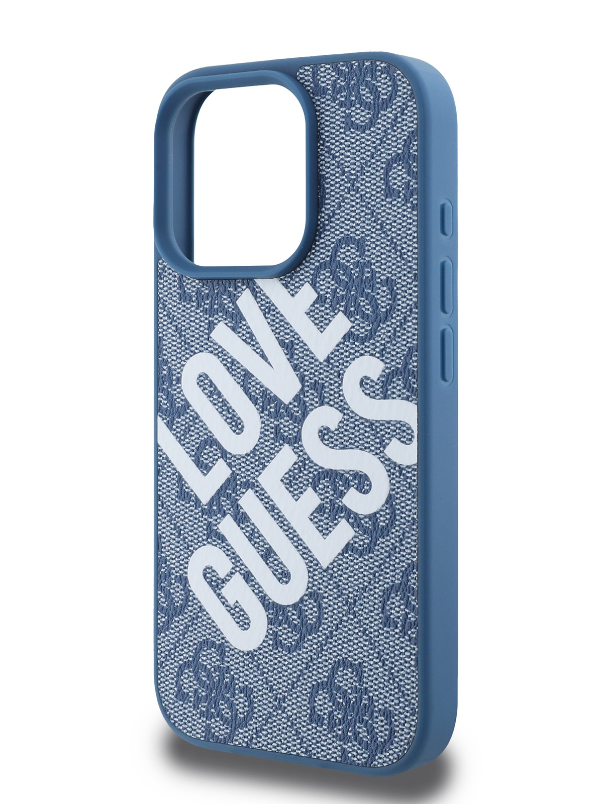 

Чехол Guess для iPhone 16 Pro Max из экокожи с MagSafe Love logo, синий