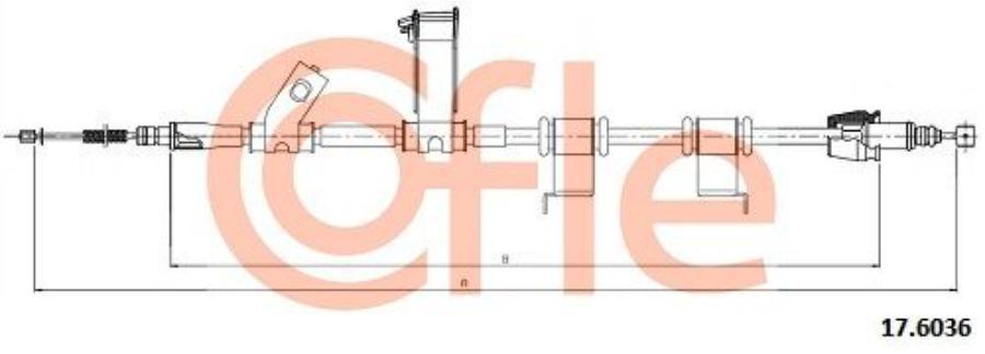 

COFLE 92.17.6036 Трос стояночного тормоза прав задн KIA RIO all 1.5crdi HATCHBACK 3/05-
