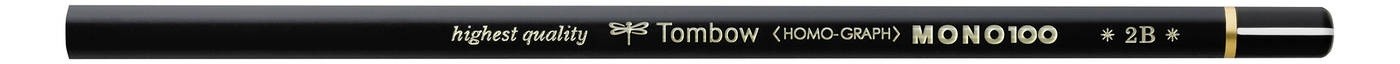 

Карандаш чернографитный Tombow "Mono 100", 2B, незаточенный