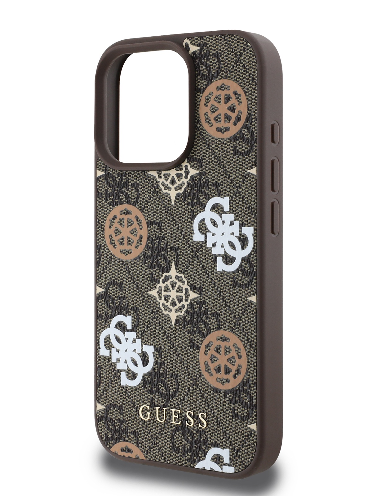

Чехол Guess для iPhone 16 Pro из экокожи с функцией MagSafe, коричневый