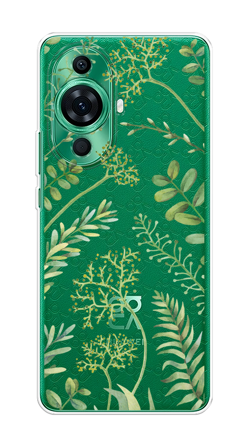 

Чехол на Huawei Nova 11 Pro "Green Leaves", Зеленый;прозрачный, 6121350-1