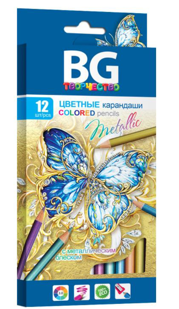 

Карандаши цветные "Metallic", 12 цветов