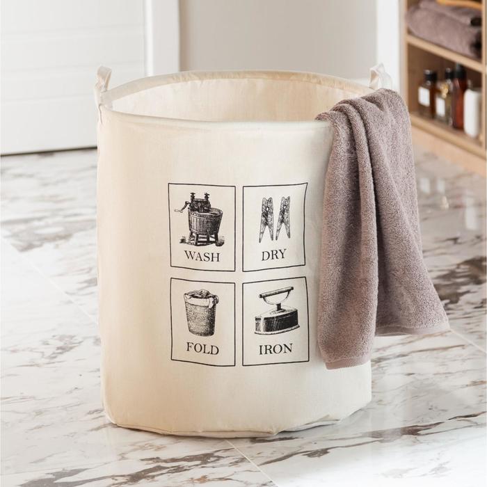 

Корзина текстильная Этель "Wash&dry", 45*55 см, Этель: корзины для ванной