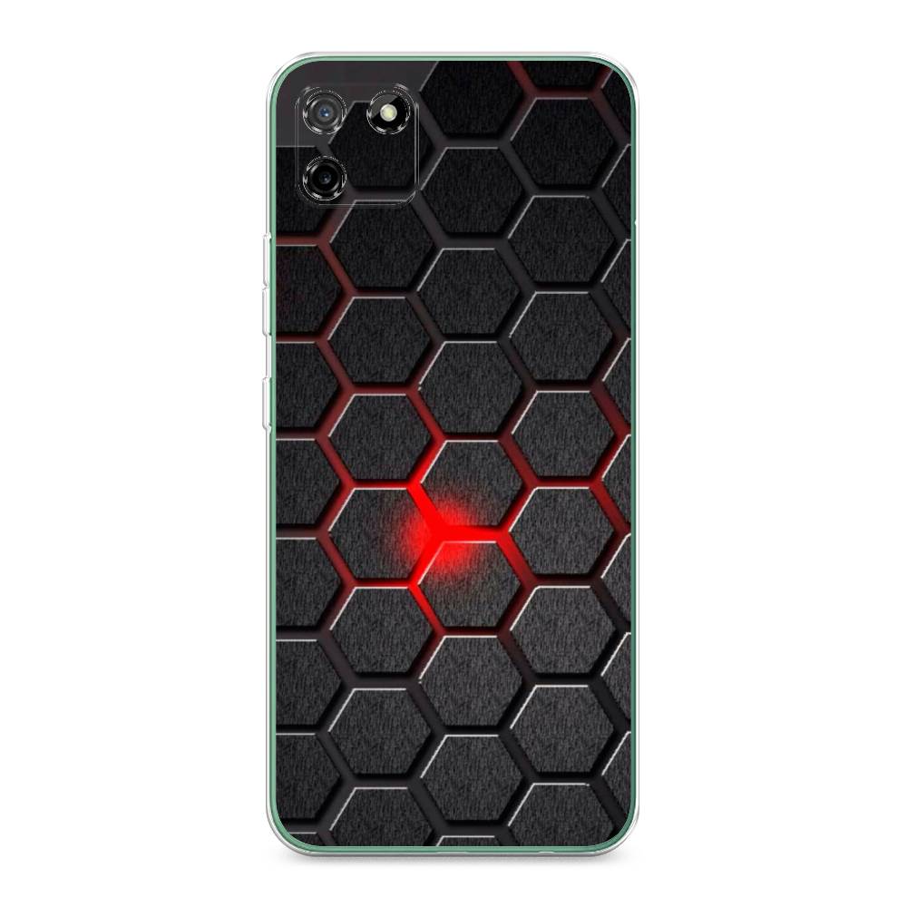 

Чехол на Realme C11 2020 "Соты красные", Красный;черный;серый, 253850-3