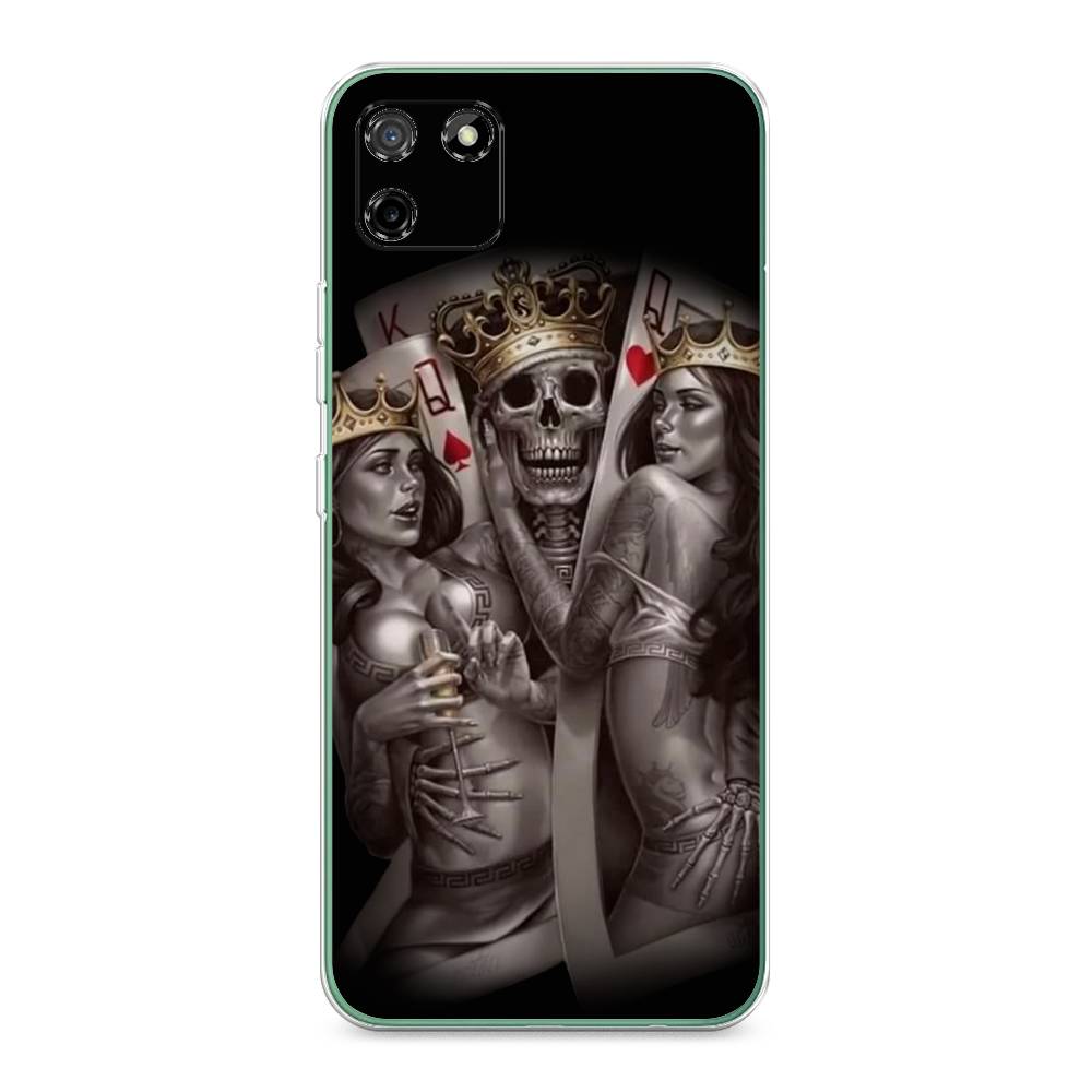 

Чехол на Realme C11 2020 "Карты король и королевы", Серый;желтый, 253850-6
