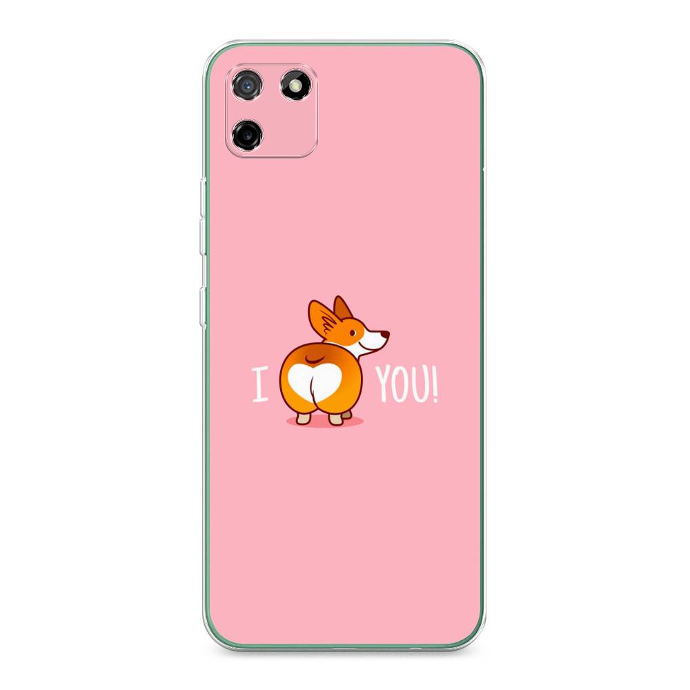 

Чехол на Realme C11 2020 "Корги I love you", Розовый;коричневый;белый, 253850-1