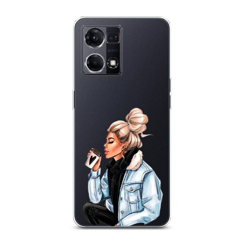 

Чехол Awog на Oppo Reno 8 4G "Cute girl", Бежевый;черный;голубой, 2511450-7