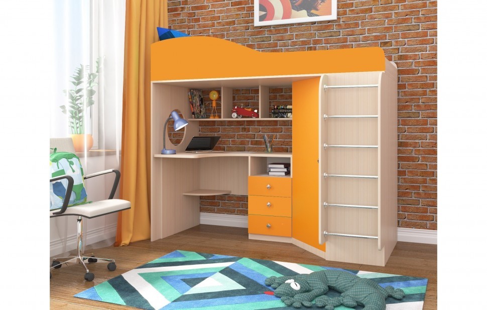 

Ярофф Кровать-чердак Кадет 1 с металлической лестницей, Кровать-чердак Кадет 1 с металлической лестницей