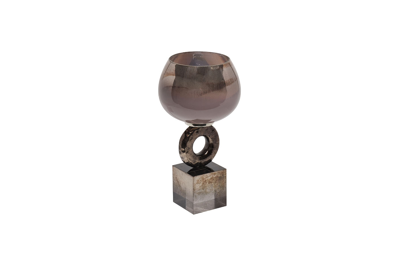 

Подсвечник стеклянный дымчатый d13*28см Garda Decor 71PN-3114