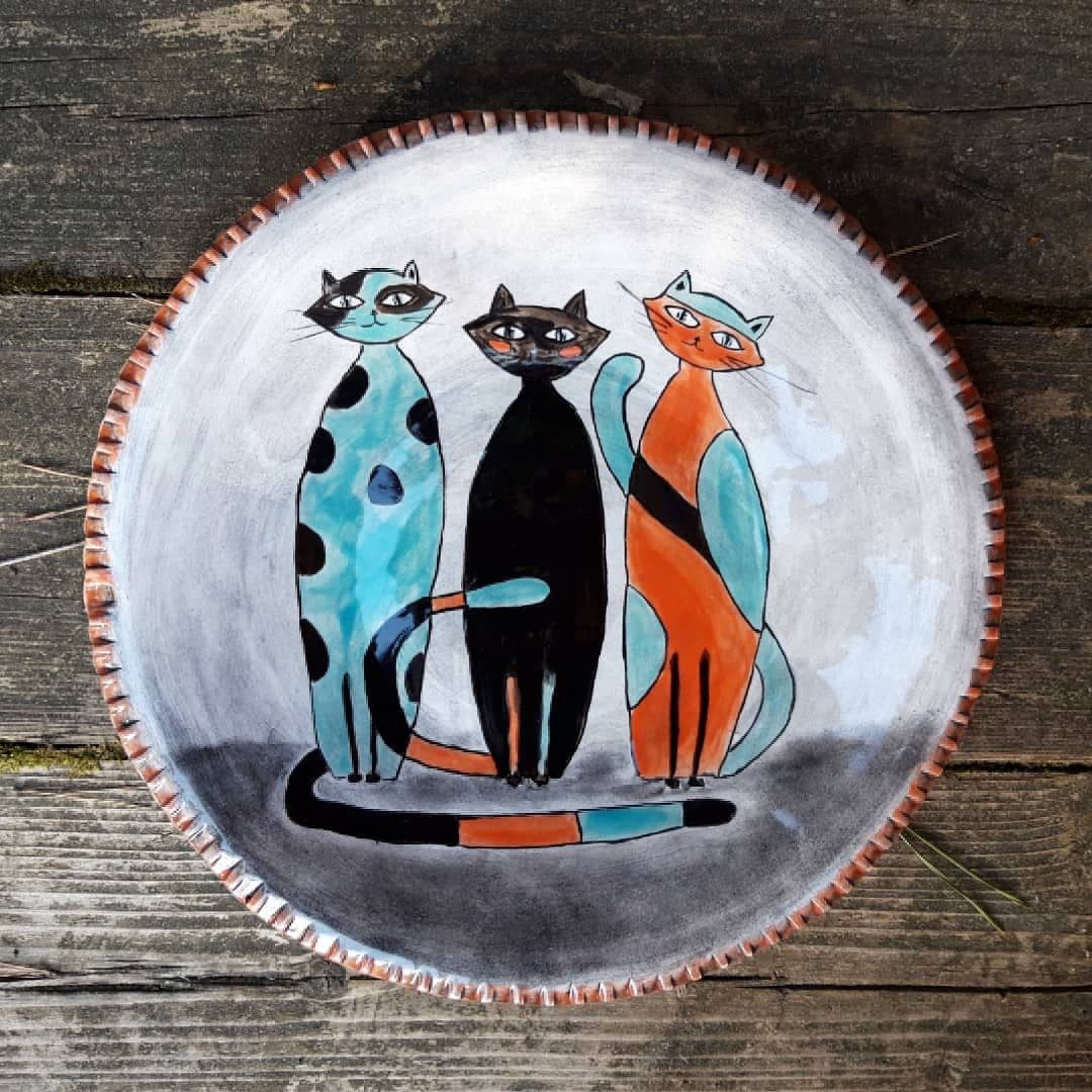 

Тарелочка ручной работы Irina Volvach Art Ceramics "Три подруги", Три подруги