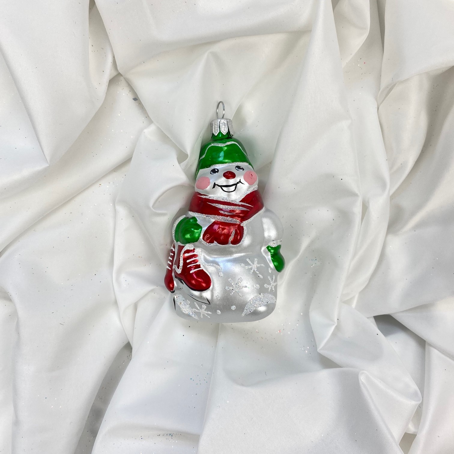 

Елочная игрушка Ёлочка снеговик 012-С1844-К, Красный, снеговик