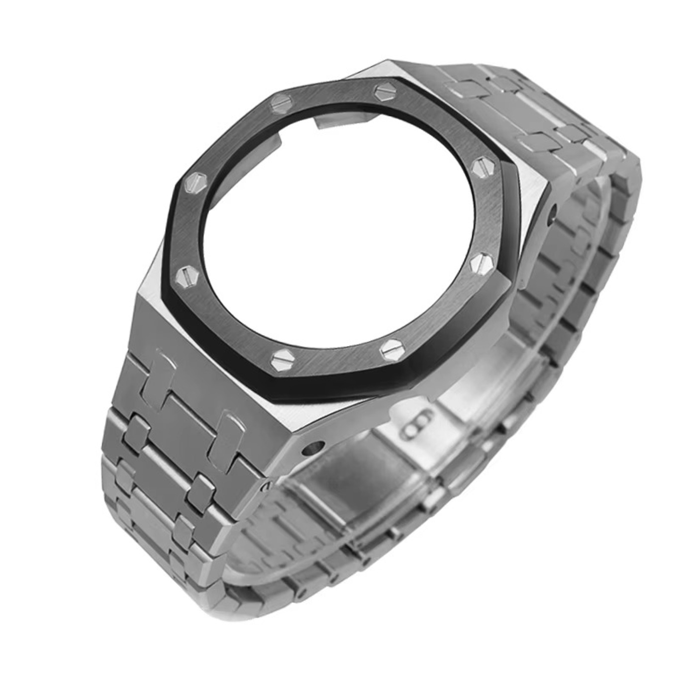 

Браслет для часов унисекс Watch Band GA-2100/4 черный/серебристый, Серебристый;черный, GA-2100/4