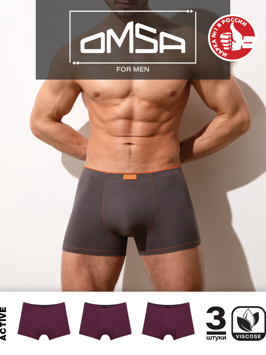 

Комплект трусов мужских Omsa OmA 3834 коричневых XL, Коричневый, OmA 3834