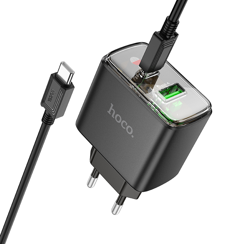 

Сетевое зарядное устройство Hoco type-c 1xUSB; 1xUSB Type-C 3 А