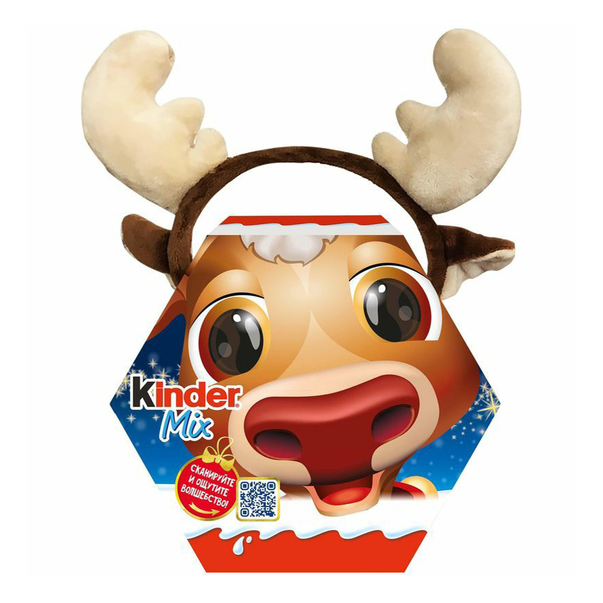 

Конфеты Kinder Mix Рожки оленя с игрушкой новогодний набор 139 г
