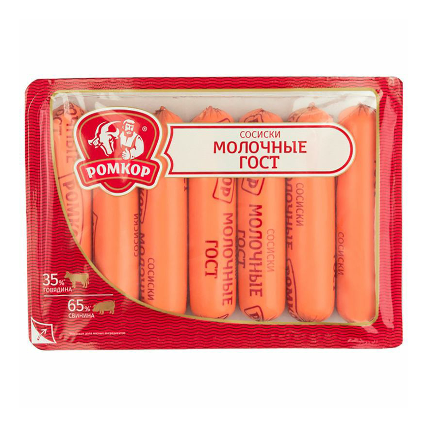

Сосиски Ромкор Молочные вареные