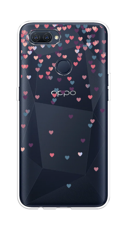 

Чехол на Oppo A12 "Посыпка сердечки", Розовый;фиолетовый, 253450-3