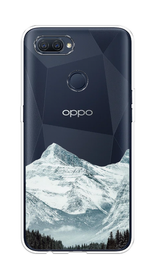 

Чехол на Oppo A12 "Горы арт 1", Белый;зеленый, 253450-2