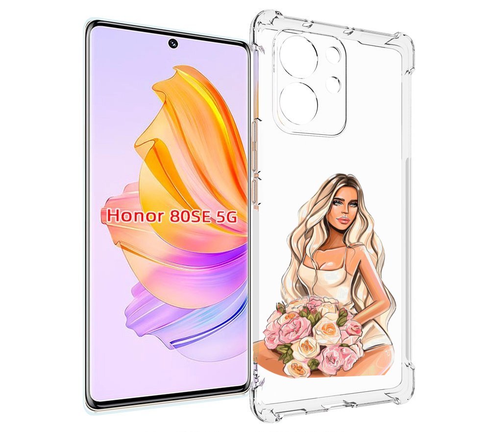 

Чехол MyPads Нежная-девушка женский для Honor 80 SE, Прозрачный, Tocco