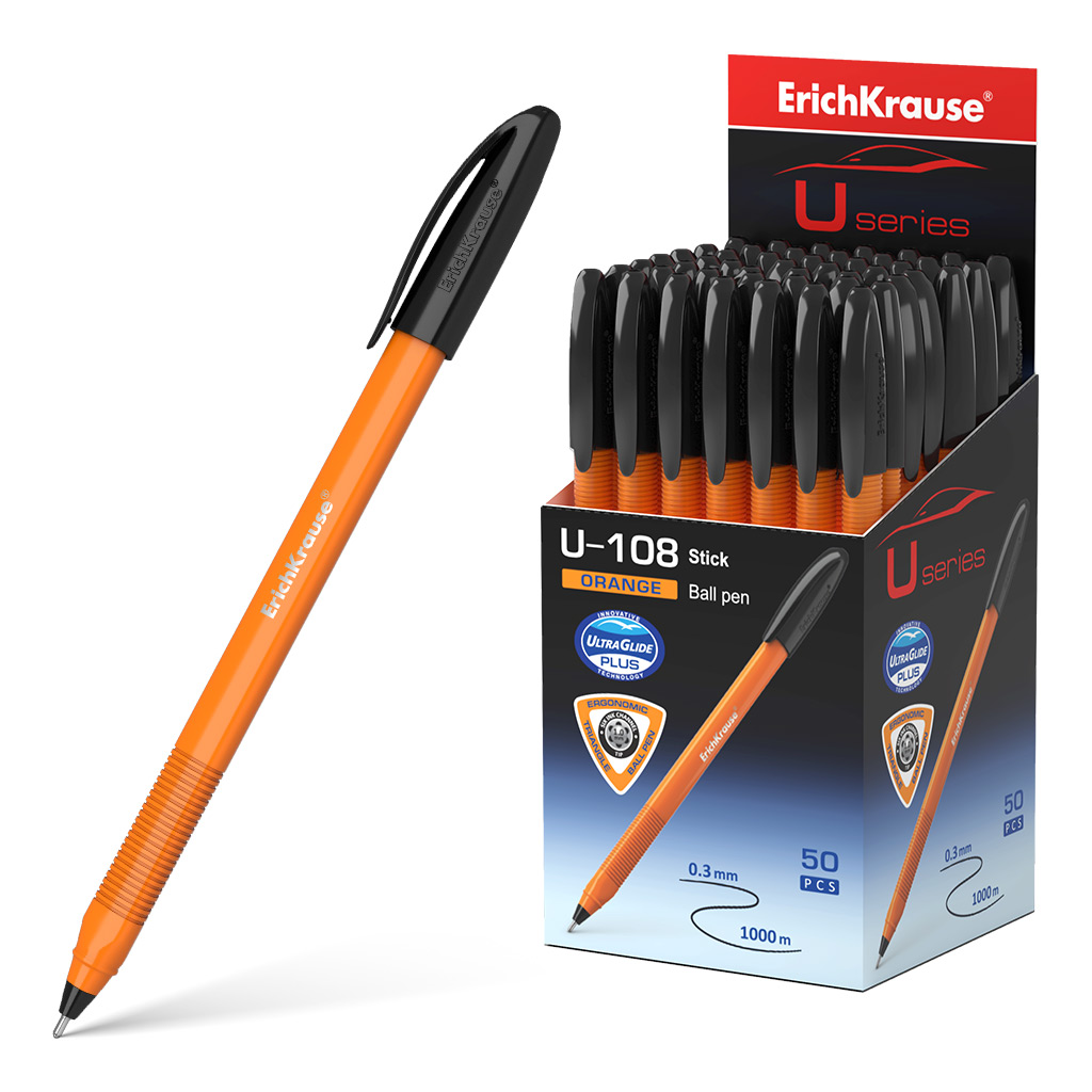 

Ручка шариковая ErichKrause U-108 Stick Orange 47583 1,0 цвет черный в коробке по 50 штук