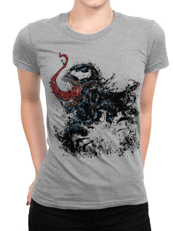 

Футболка женская Design Heroes Веном Симбиот 623-venom-1 серая XL, Серый, Веном Симбиот 623-venom-1