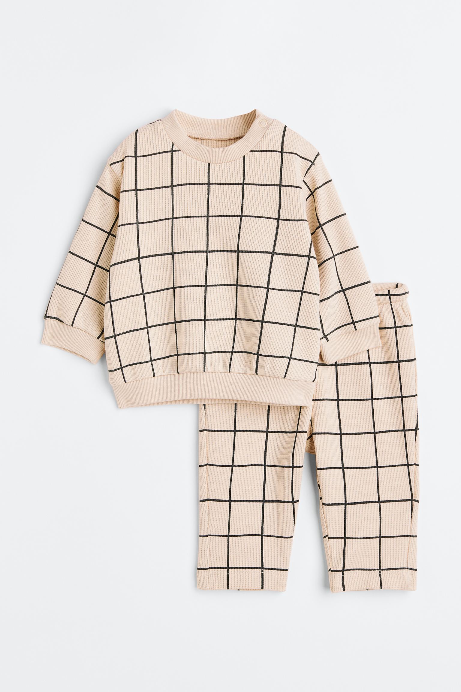 Рубашка и брюки H&M 104 Светло-бежевый/клетчатый (доставка из-за рубежа)