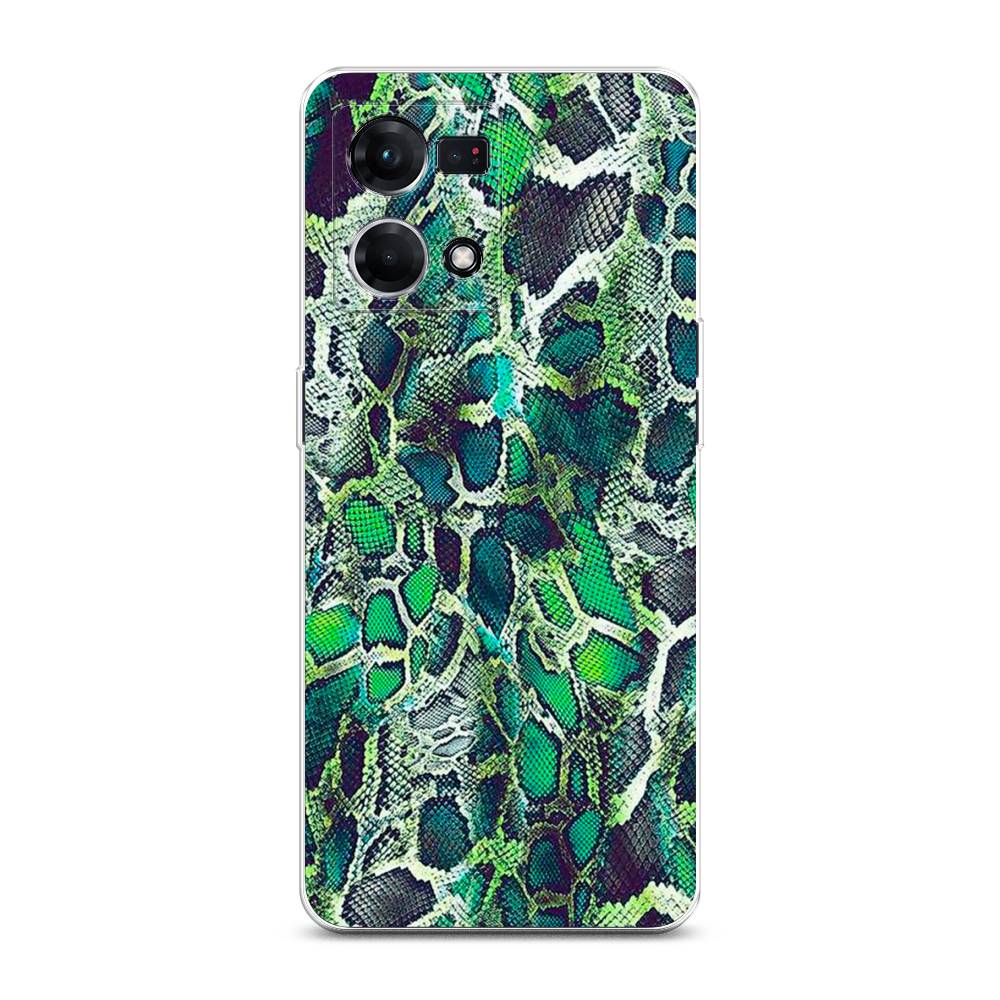 

Чехол Awog на Oppo Reno 8 4G "Зеленая кожа змеи", Зеленый;черный, 2511450-3