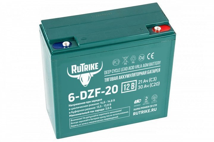 Аккумулятор для ИБП Rutrike 6-DZF-20 12V20A/H C2 30 А/ч 12 В