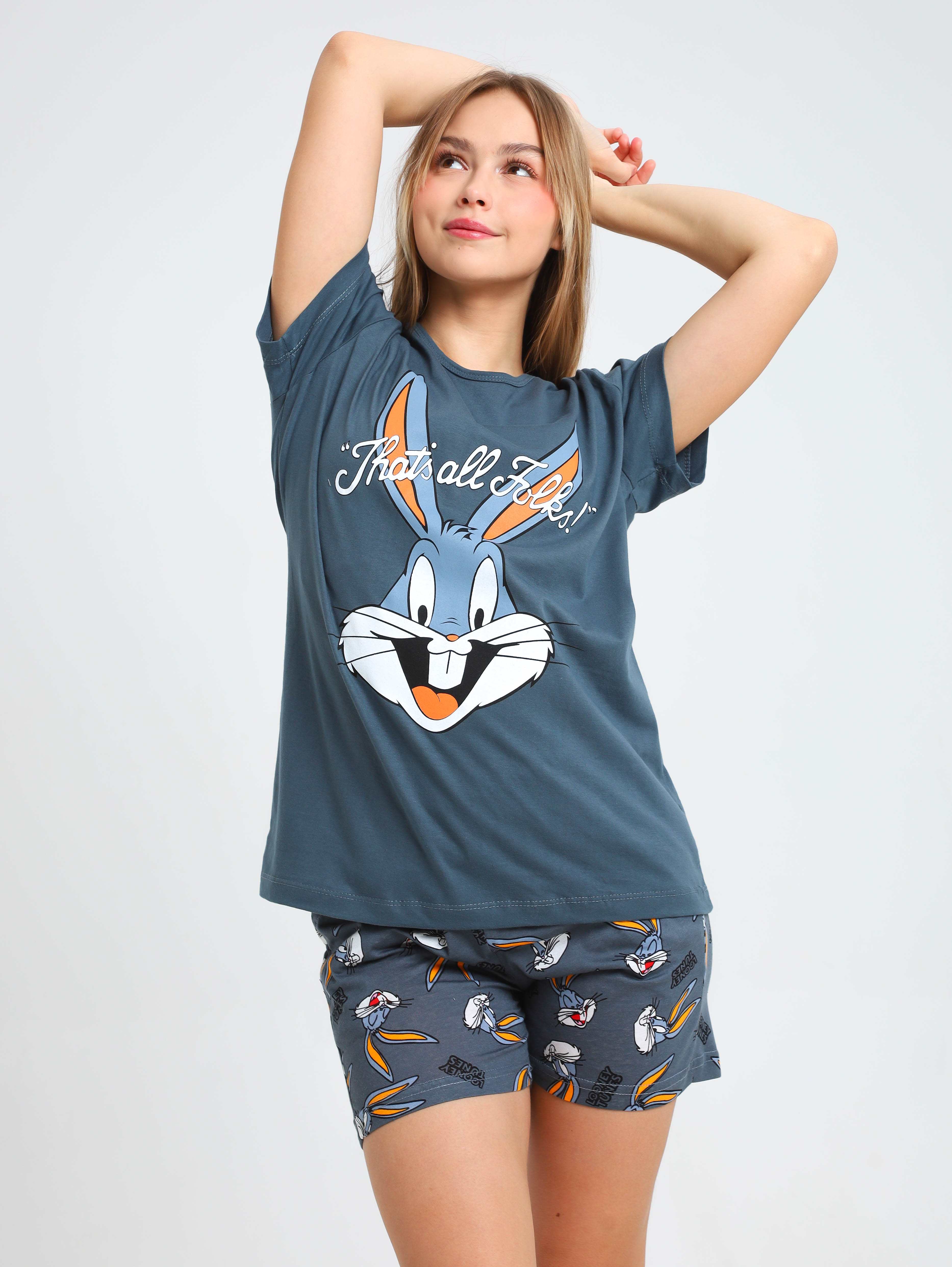 

Пижама женская Soft home П003 серая 52 RU, Серый, П003