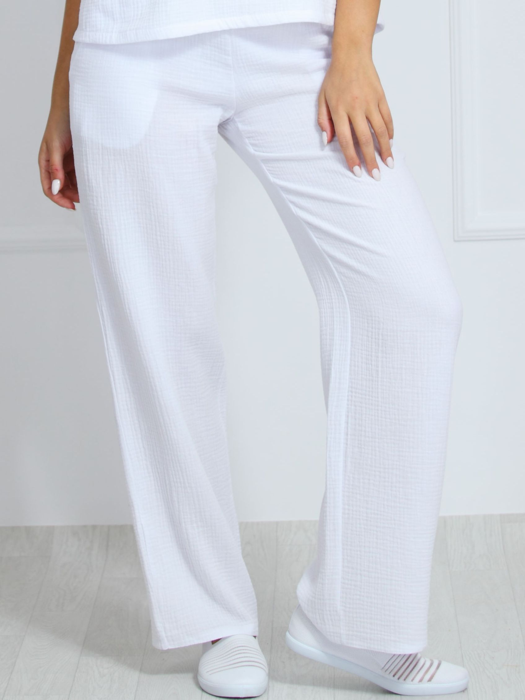 

Брюки женские IMKIN IMK_TR_111 белые 5XL, IMK_TR_111
