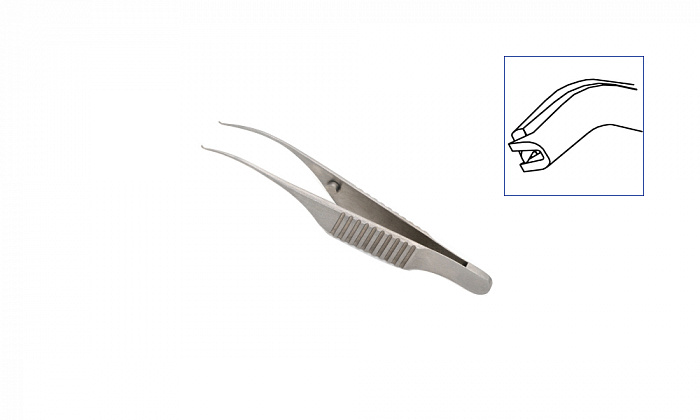 фото Пинцет роговичный изогнутый микрохирургический этп мг колибри 1x2 зубый