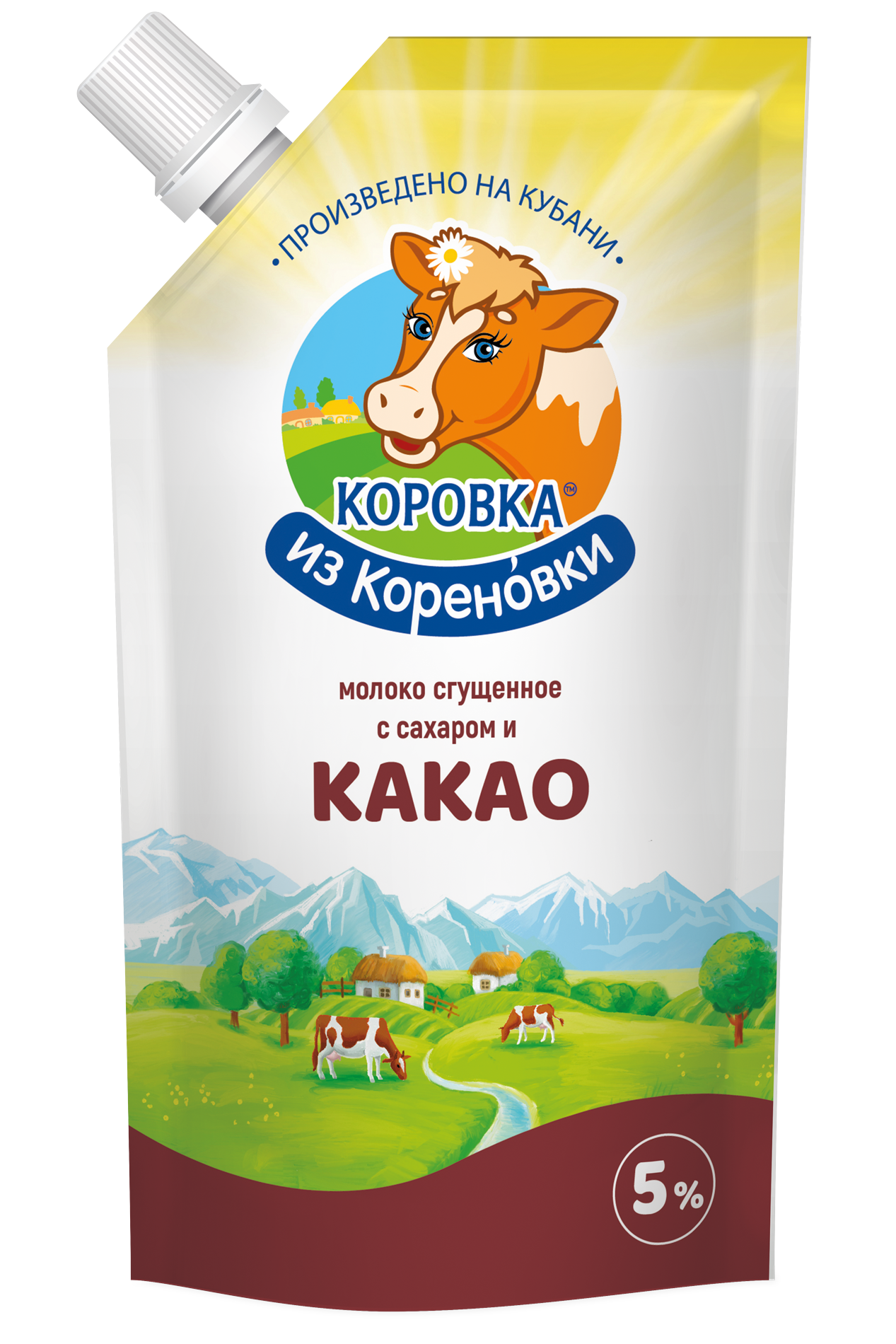 фото Молоко сгущенное с сахаром и какао 5% 270г коровка из кореновки