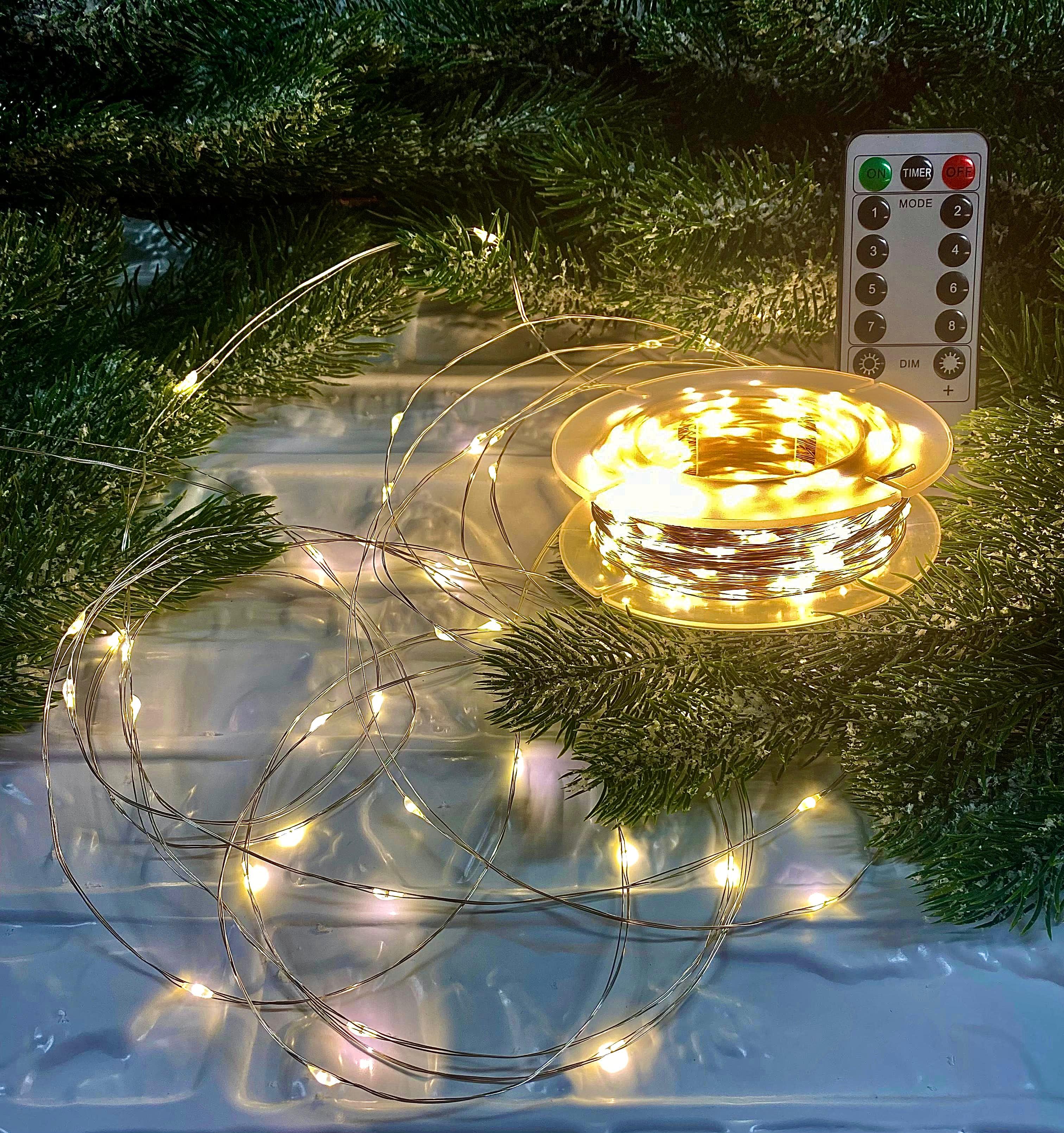 Гирлянда Роса Christmas 8R500L-warm, 50м 500l, пульт, белый теплый