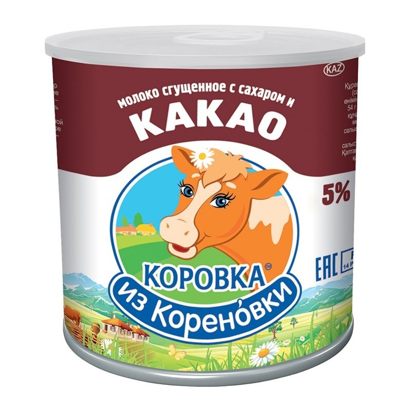 

Молоко сгущенное с сахаром и какао 5% 380г