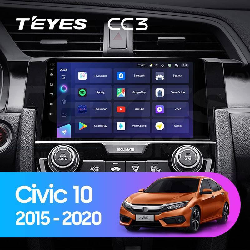 Штатная магнитола Teyes CC3 432 Honda Civic 10 FC FK 2015-2020 37400₽