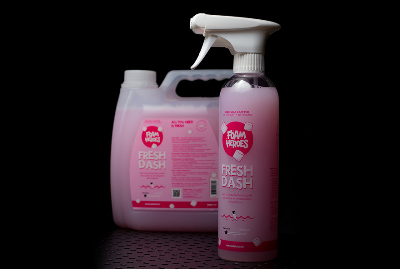 

Полироль Foam Heroes Fresh Dash - Kвик-детейлер для интерьера "Маршмеллоу", 500мл, Полироль для пластика
