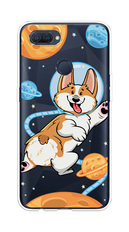 

Чехол на Oppo A12 "Корги-космонавт", Голубой;бежевый;белый, 253450-1